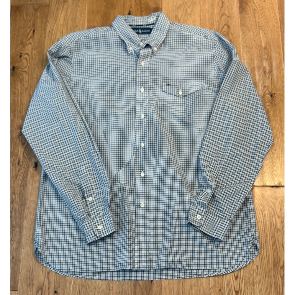 Ralph Lauren Mens XL Gingham Button Down Shirt Bias Cut Chest Pocket Pony